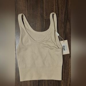 LAHANA Ribbed Seamless Tank / Bralette — Oat Beige (XS)